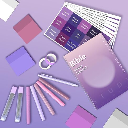 Bible Journaling Kit, Bible Study Supplies, Bible Highlighters and Pens No Bleed, Bible Study Tools, Journaling Kit for Women, Bible Tabs and Highlighter Set, Purple in Saudi Arabia