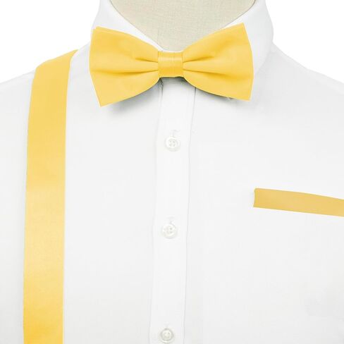 Wedding Set:Y-Back Suspender and Bowtie Handkerchief Set with Matching Women Hair Bow-Suspender for Wedding in Saudi Arabia