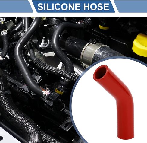 X AUTOHAUX 1 قطعة 32 مللي متر/1.26 "ID 102 مللي متر/4.02" طول 45 درجة الأحمر سيارة خرطوم سيليكون خرطوم المبرد العالمي in Saudi Arabia