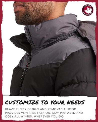 سترة منتفخة للرجال من CANADA WEATHER GEAR - معطف شتوي فقاعي - سترات خارجية مقاومة للماء للرجال (M-XXL) in Saudi Arabia