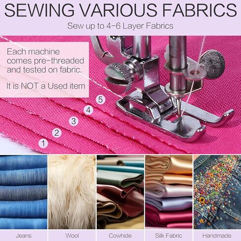 yookee home Sewing Machine for Beginners Compact Sewing Machine with Accessories Kit Easy to Use Portable Sewing Machine for Adults and Kids, Home, Travel, Clothing Repair and Sewing Crafts in Kuwait