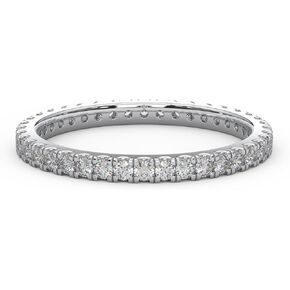 0.48 Cttw Round Cut Natural Diamond (Color: I-J,Clarity: I2-I3) | Pave Set Diamond Full Eternity Band Ring For Women|Crafted In 925 Sterling Silver