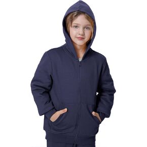 UNACOO Girls Boys Zip Up Hoodie Soft Fleece Sweatshirt Kids Hoodies for Toddler Zipper hoodie Jacket (Age 3-12 Years)