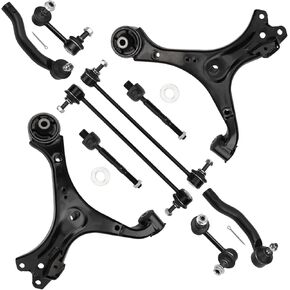 10Pcs Front Lower Control Arm with Ball Joint Sway Bar Link Tie Rod for Honda Civic 2013 2014 2015 Suspension Kit Constructed from High-Grade Materials