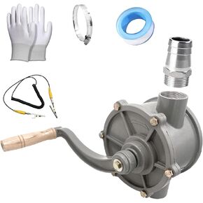 Hand Gas Diesel Transfer Pump for 30 Gallon 35 Gallon 40 Gallon Gas Fuel Diesel Caddy, Aluminum Drum Rotary Hand Pump Easy to Handle, Inlet Pipe 1-1/4" - 1.25 inch, Outlet Pipe 1"