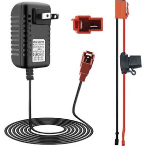 12 Volt Battery Charger for Ride On Toys and Wire Harness Connector, 12V Kids Ride On Car Charger, 12V Electric Car Riding Toy Battery Power Adapter Square Plug