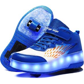 Roller Shoes Girls Sneakers USB Rechargeable 2 Wheels Shoes Roller Skates for Beginner Trainers Shoe 16 Modes LED Light Up Flash Sneaker for Unisex Kids Boys Stylish Footwear