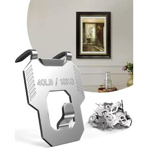 LZC 20Pcs Claw Drywall Picture Hanger: Wall Hooks for Hanging Picture Mirror Photo Poster Kit - No Damage Heavy Duty Wall Hanger for Room Office Decor Easy Tool-Free Nail-Free Holds Up to 40Lbs