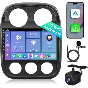 Android 11 2G+32G Car Radio for Jeep Patriot Compass 2010-2016, 1280x800 10.1 Inch IPS Touch Screen with Wireless Carplay & Android Auto, with GPS 5.0 Bluetooth SWC WiFi DSP for Jeep Patriot Radio