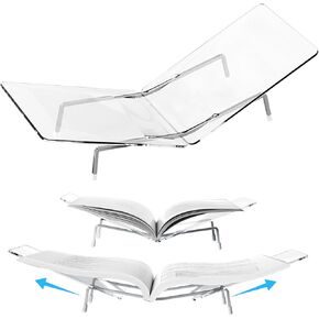 Acrylic Book Stand Adjustable width15.3"-21.6",Clear Acrylic Book Holder Open Book Display Stand and Reading,Suitable for Art, recipebook, Cookbook, Bible,Easel, Magazine, Textbooks (Transparent)