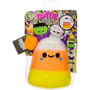 Fluffie Stuffiez Halloween Candy Corn Small Collectible Feature Plush, Surprise Reveal Unboxing with Huggable ASMR Fidget DIY Fur Pulling, Ultra Soft Fluff