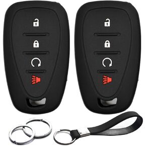 2pcs Compatible with Chevy Chevrolet Bolt EV EUV Trailblazer Traverse Trax Blazer Equinox Cruze Sonic Volt Smart 4 Buttons Key Fob Cover Case Key Chain Protector Keyless Remote Holder