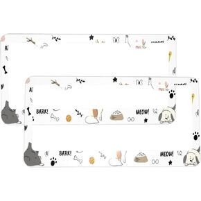 2 Pack Pet License Plate Frame,Dogs and Cats License Plate Frames Aluminum License Plate Frame Holder 12''x6'' in Easy to Stall, white