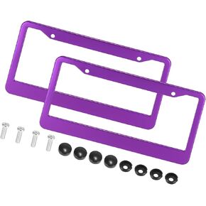 License Plate Frame/for Car/Aluminum Alloy / 2 Pc Purple