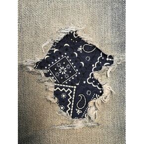 Navy Blue Bandana Peek-A-Boo Iron On Patches (2- 5" x 5")