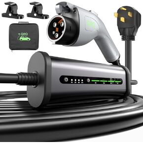 QPQ Level 2 EV Charger 40A 240V NEMA 14-50P, Portable Electric Vehicle Charging Stations Smart WiFi Enabled, 21FT Level 2 Charger with EV Charger Box Holders for J1772 Evs