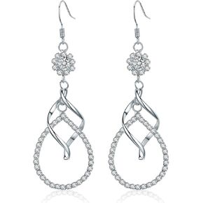 Dangling Earrings for Women,18K Gold Linear Swirl Wire Earrings For Women Dangling Boho Dangle Drop,Dangle Earring Classic Infinity Earrings for Women