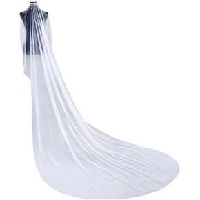 Pearl Veils for Brides Cathedral Floor Length Veil 1 Tier Women Chapel LengthWedding Veil With Metal Comb
