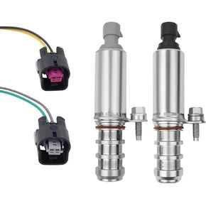 Intake & Exhaust Camshaft Position Actuator Solenoid Valve Kit with Connector Compatible with GM Chevy Malibu HHR Buick Pontiac 2.0L 2.2L 2.4L Replaces Part Number 12655421 12655420