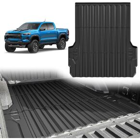 Nilight Trunk Bed Mat لعام 2023 2024 2025 Chevy Colorado Crew Cab 5 Ft Accessories، TPE شديد التحمل، بطانة سرير TPE للسيارة مناسبة لجميع الأحوال الجوية، أسود