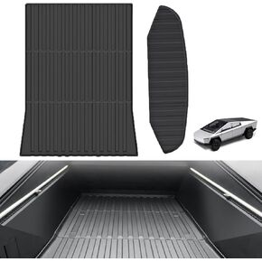 Truck Bed Mat for Tesla Cybertruck 2024, Replacement All-Weather Trunk Protection Front & Rear Truck Bed Liner Mat Bed Cargo Mat