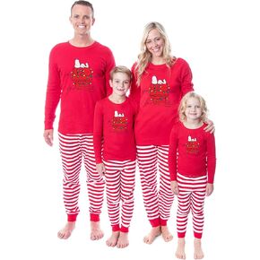 INTIMO Peanuts Doghouse Christmas Tight Fit Cotton Matching Family Pajama Set