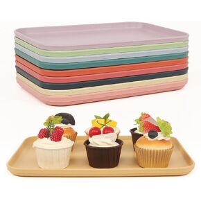 Plastic Art Trays,10-Pack Large Plastic Art Trays,Stackable Activity Tray Crafts Organizer Tray Serving Tray Jewelry Tray for DIY Projects, Painting, Beads, Organizing Supply (9.8 x 6.7 Inches) in Kuwait