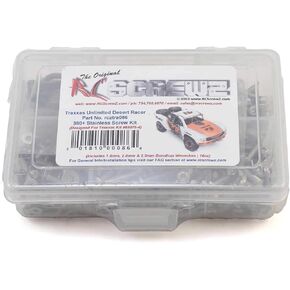tra086 - طقم براغي من الفولاذ المقاوم للصدأ Traxxas Unlimited Desert Racer (85076-4).