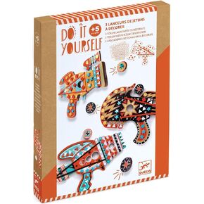 Djeco-US Kosmik Token Launchers - Makes 3 Arts & Crafts for Ages 6 to 9