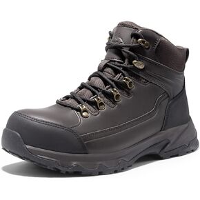 NORTIV 8 Steel Toe Work Boots for Men Waterproof Puncture-resistant Slip Resistant Safety Construction Boots