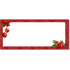 Christmas Envelopes #10 Letter Size - 80 Holiday Envelopes (Red Bulbs)