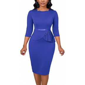 Business Casual Dress for Women Elegance Church Dresses Midi Bodycon Pencil Dress Office Modest Work Suiting Outfits