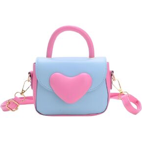 Peach Heart Color Girl's Handbag Princess Mini Shoulder Bag Cute Pocket Wallet for Birthday Christmas Gift