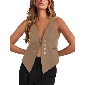 العثور على الزهور المرأة عارضة تنوعا زر يصل أكمام سترة مثير الخامس الرقبة سترة صدرية in Kuwait