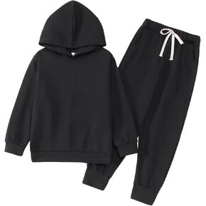 BOUTIKOME Kids Girls Boys Hoodie Outfits Sweatshirt Sweatpants Children Jogger Set Long Sleeve Solid Shirt Casual Fall Tops
