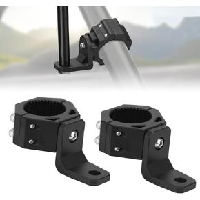 UTV Whip Light Mount 2PCS, Heavy Duty CNC Machined Aluminum 360° Adjustable Whip Mount, Fit Ranger RZR SXS Can Am X3 1.75"-2" Roll Bar, Fit Whip Light Flag Pod Light Bar Antenna