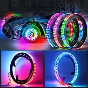 Wheel Ring Lights fit for All Polaris Slingshot Models 2015-2022 Chasing Color Wheel Lights with Bluetooth and Remote