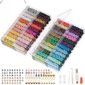 3mm Glass Seed Beads for Bracelet Making Kit, 48 Colors 16000pcs Seed Beads Kit for Bracelets, Small Beads with Various Accessories for DIY Craft Projects