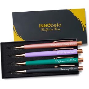 Boss Lady Gifts for Women, Ballpoint Pen Set of 4, Funny Boss Lady Gift idea for women/female in Boss Day, Birthday, Christmas, Appreciation - Best Boss Lady