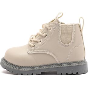 Kids Ankle Boots with Side Zipper Lace Up for Toddler Littel Kid Boys and Girls for Outdoor Play and Everyday Wear