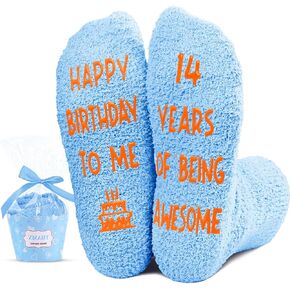 HAPPYPOP 14th Birthday Gifts for Boys Girls, Teen Boys Teenage Girl Birthday Gift Ideas, Happy 14th Birthday Socks for Teens