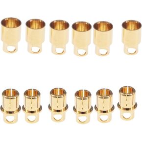 6pairs 8.0mm Gold Plated Male and Female Bullet Banana Connectors Plugs for DIY RC Battery ESC Motor for Traxxas Arrma HSP HPI AXIAL Tamiya LOSI RC Redcat Wltoys Rc Vehicles