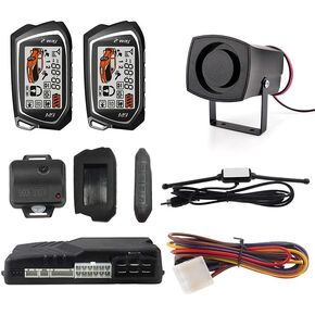 Germany Spy Two Way Car Alarm System Engine Start 2 LCD Remote 5000Meter Security Two-Way Communication Keyless Entry Central Door Locking Trunk Release Anti hijacking