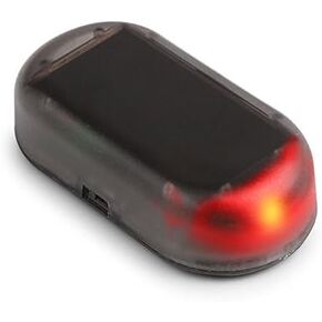 Onmi Solar Power Dummy Car Alarm LED Light Simulate Imitation Warning Anti-Theft Flashing Blinking Lamp (Red)