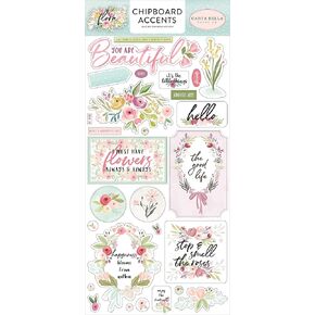 Carta Bella Paper Company Flora no.3 6x13 Accents chipboard, teal, pink, purple, green, blue