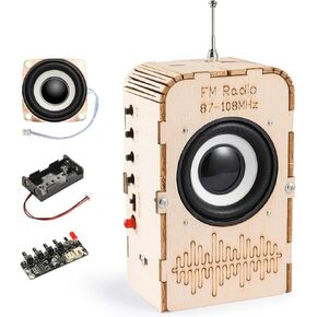 WIZGSZ Science Kits for Kids Age 8-12 13-14, Stem Kits for Kids Age 8-10, Stem Toys for Boys and Girls Build Your Own FM Radio Kit, Wood Electronic Kits Snap Circuits for Teens Top Projects Gifts