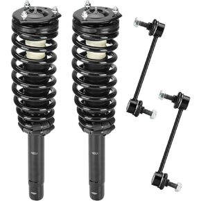 Front Coil Spring Strut & Stabilizer Sway Bar Links Fit for Ford for Fusion 2010-2012, fit for Mercury for Milan 2010-2011, Shock Absorber and Sway Bar Link Replace for 272596, K750415