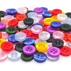 100-Pcs 11.5mm Resin Sewing Shirt Buttons | Bulk Assorted Colorful Buttons for Sewing Crafts Clothes Decorations (10 Colors, 10 Pcs/Color)