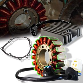 ExtremePowersports OE Alternator/Generator Magneto Rotor Coil Stator+Voltage Regulator Rectifier+Gasket Assy. Kit for 99-07 Hayabusa Busa GSX-1300R GSXR 1300 GSX1300R 32101-24F00/24F10,32800-33E21