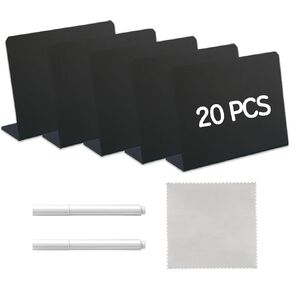 12 Mini Chalkboard Signs 4"x3" - Party Buffet Food Signs With Stand - Reusable